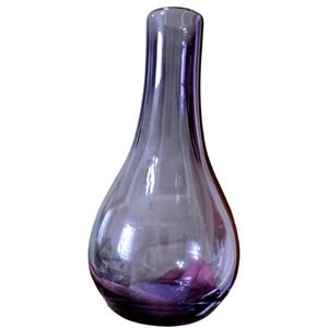 Hand Blown Art Glass Flower Bud Vase‎ Purple Amethyst Teardrop genie Shape 6x4.5